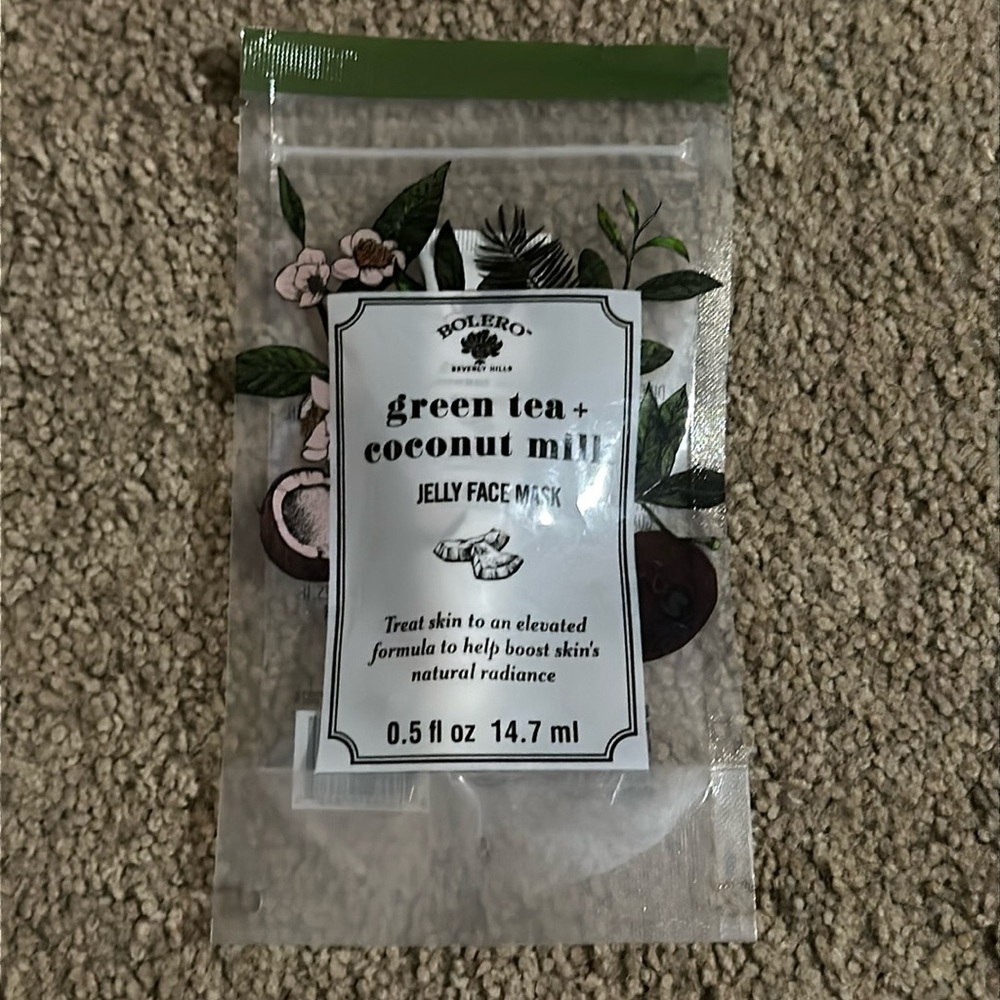 Bolero Green Tea & Coconut Milk Jelly Face Mask 0.5 fl